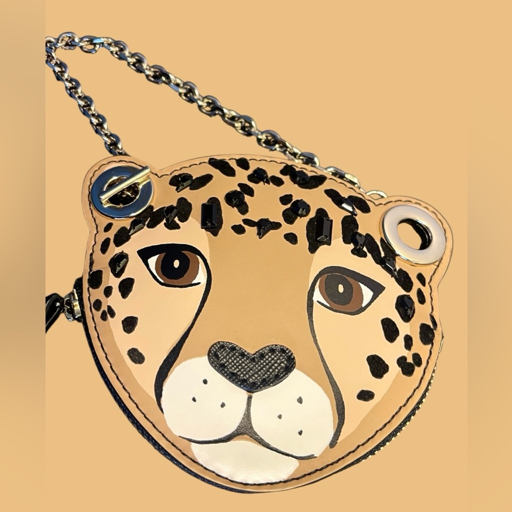 Kate Spade Cheetah Face Key & Card Holder - Brown and Black - Picture 12 of 14